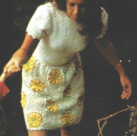 white christmas dresses Green Garden Brown Crochet Patchwork Mini Dress main image 1
