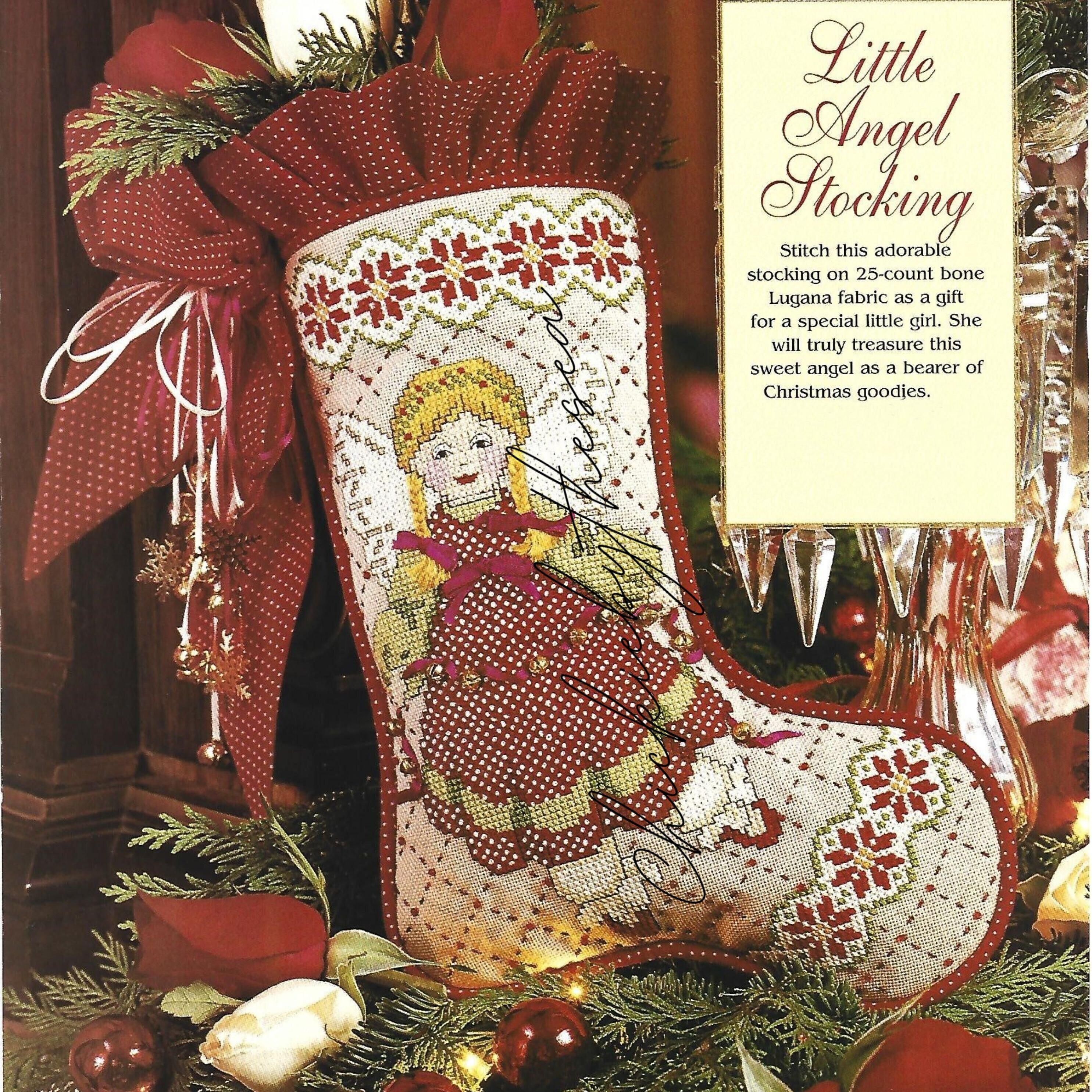 Herald Angel Needlepoint Stocking Kit by Liz of Tapestry Tent Contemporary  Stitchery Crafts