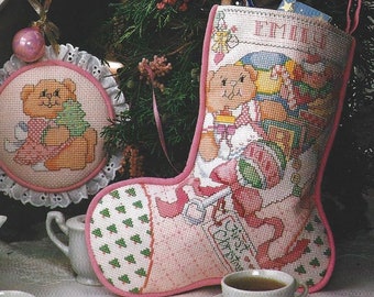 Cross Stitch Stocking Pattern Babys First Christmas PDF Instant Digital Download Boy and Girl Stockings Ornaments Vintage Christmas Pattern