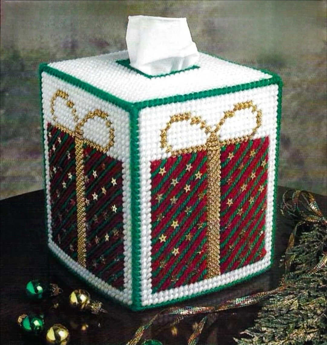Plastic Canvas Pattern Christmas Tissue Box Cover PDF Instant Digital ...