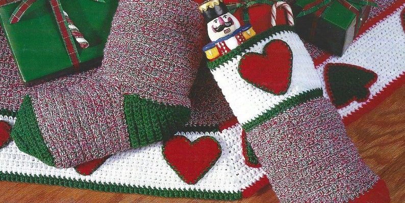 Vintage Crochet Christmas Stocking Pattern PDF Instant Digital Download ...