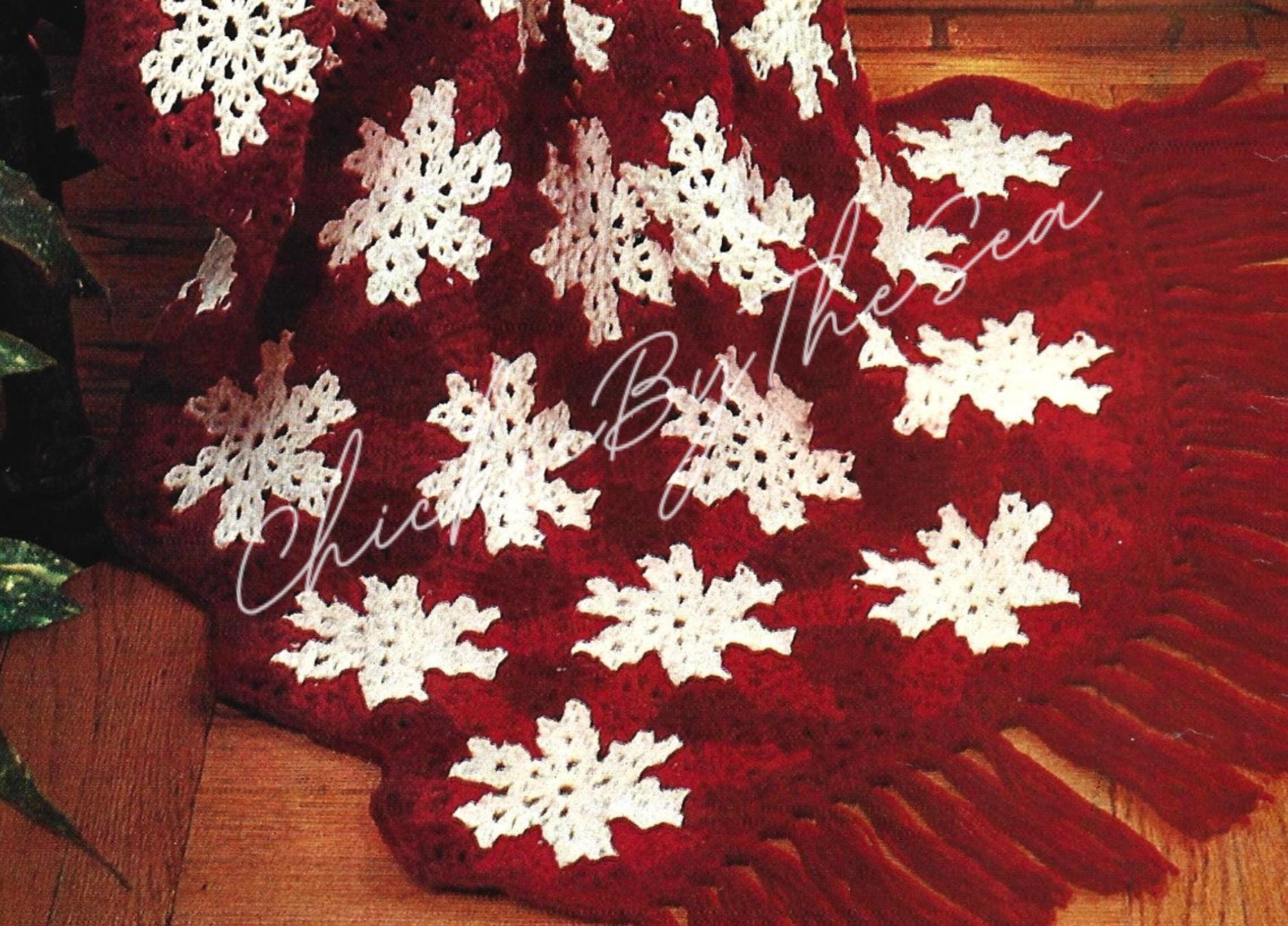Vintage Crochet Pattern Snowflake Christmas Afghan PDF Instant