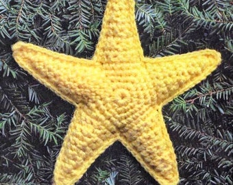 Vintage Crochet Pattern Christmas Star Tree Topper 7" Diameter Instant Digital Download Retro Gold Amigurumi Ornaments Holiday Home Decor