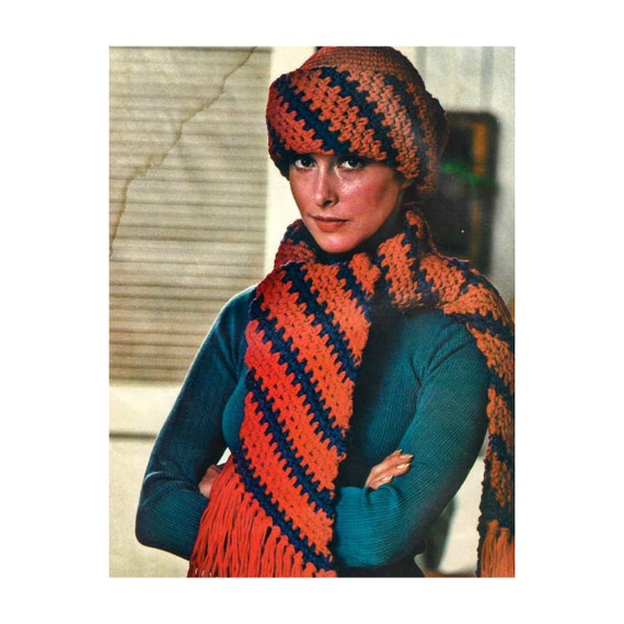 diagonal stripe crochet scarf pattern
