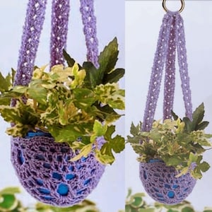 Vintage Crochet Pattern Flower Pot Pineapple Hanger PDF Instant Digital Download Retro Boho Plant Holder Home Decor