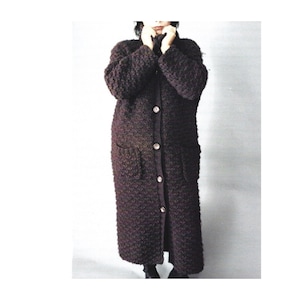 Vintage Knitting Pattern Oversized Boyfriend Duster Cardigan PDF Instant Digital Download Long Sweater Jacket Womens Wool Winter Coat