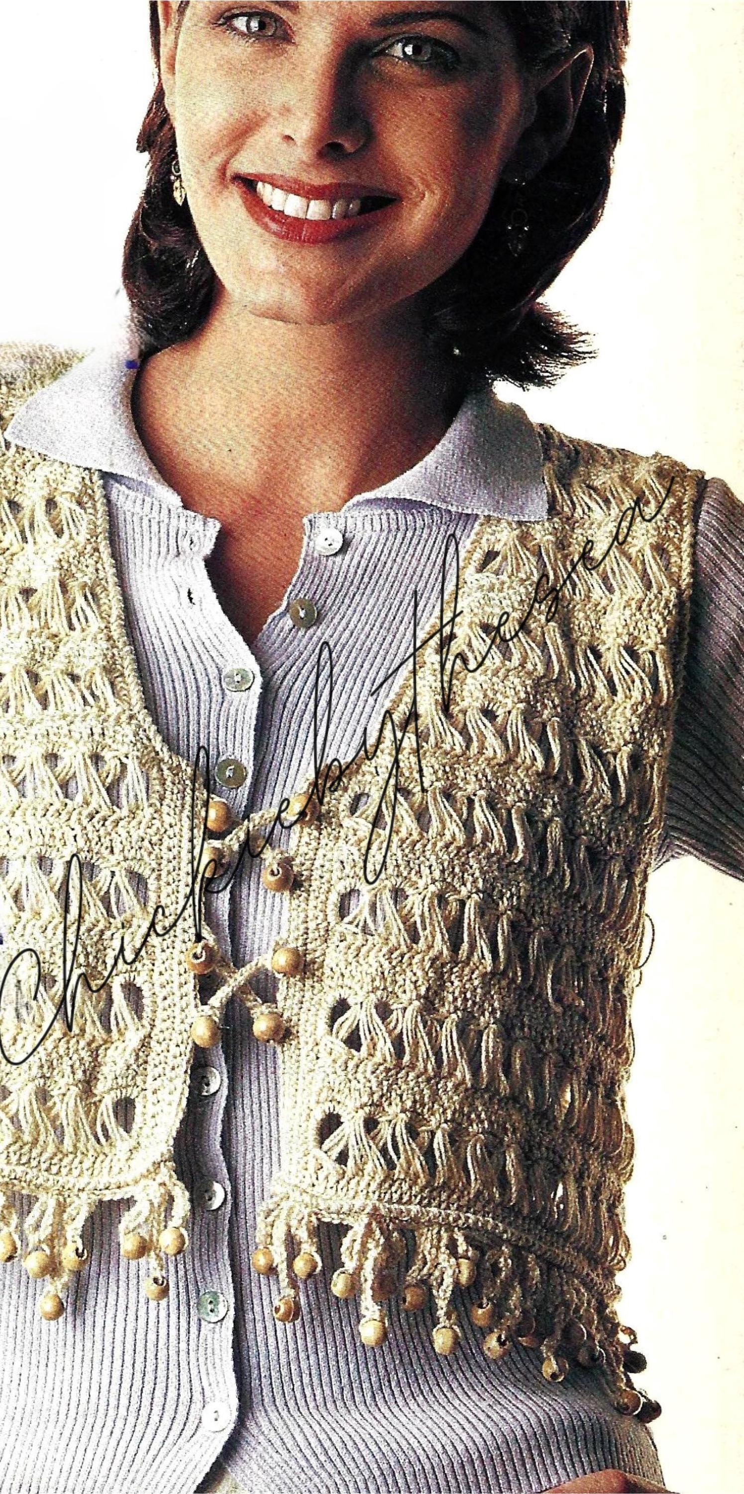 Vintage Crochet Pattern Broomstick Lace Vest PDF Instant Digital ...