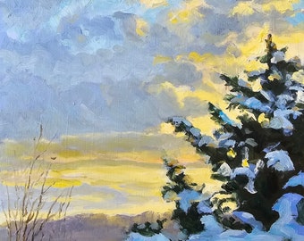 After the Storm, Original Oil Painting, 8"x8"