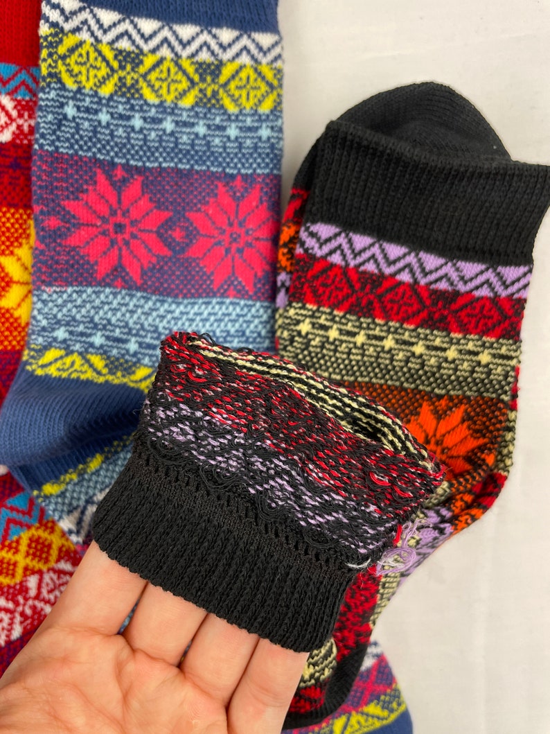 6 pairs Flower Lining Crew Socks Women Fun Fashion Socks Patterned Socks Fun Gift High Quality One Size