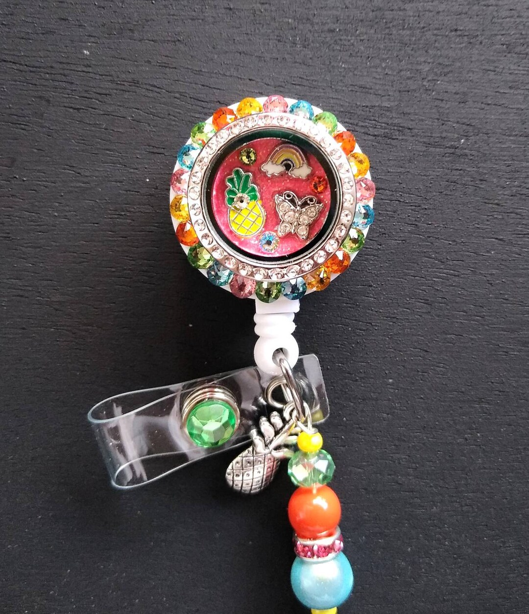 Retractable Floating Locket Badge Reel - Etsy