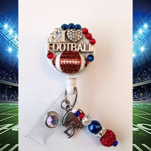Football pendant badge reel