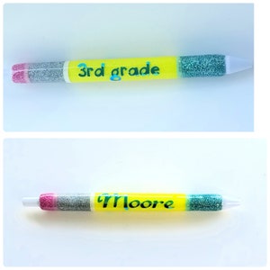 Teacher pencil glitter pen