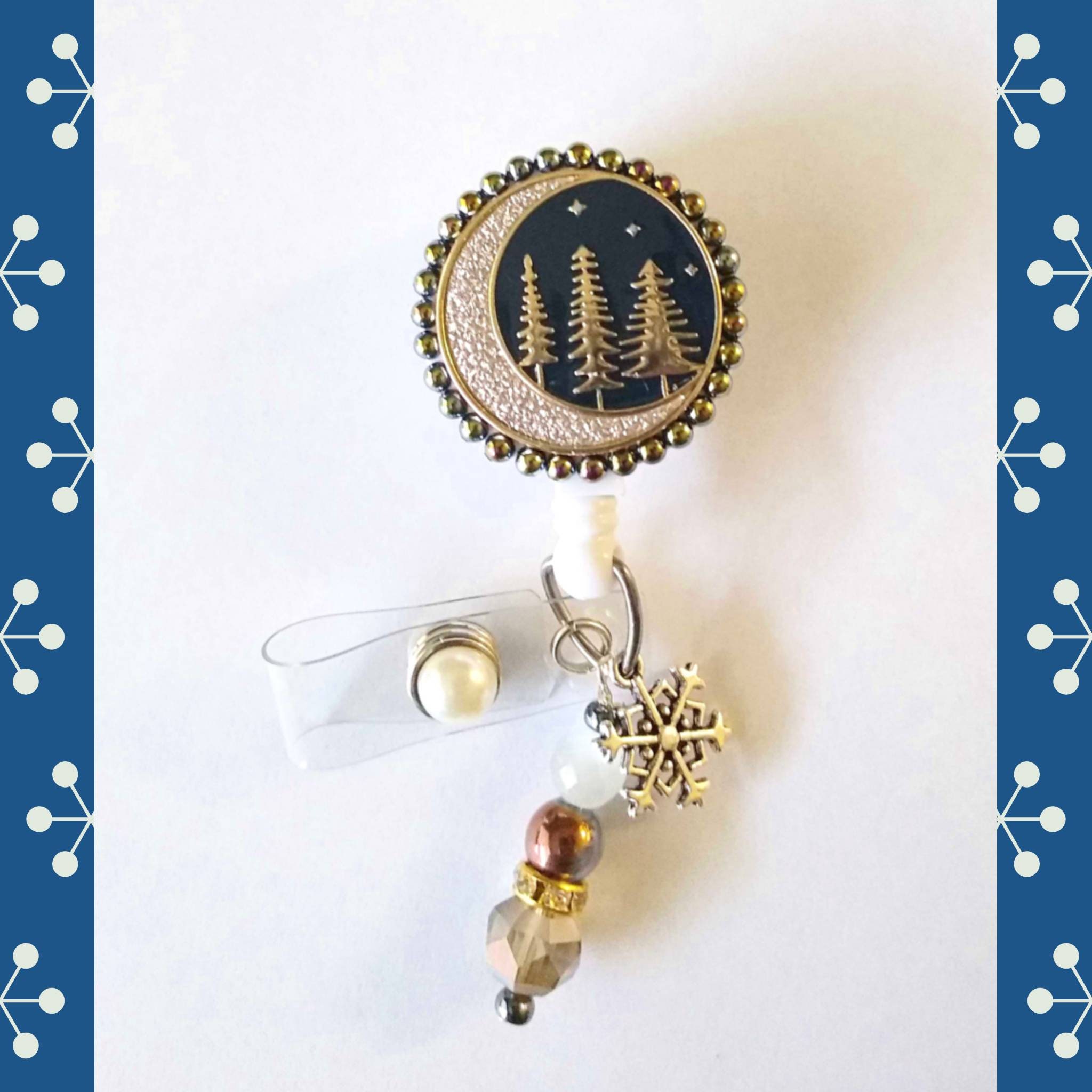 Winter wonderland pendant badge reel