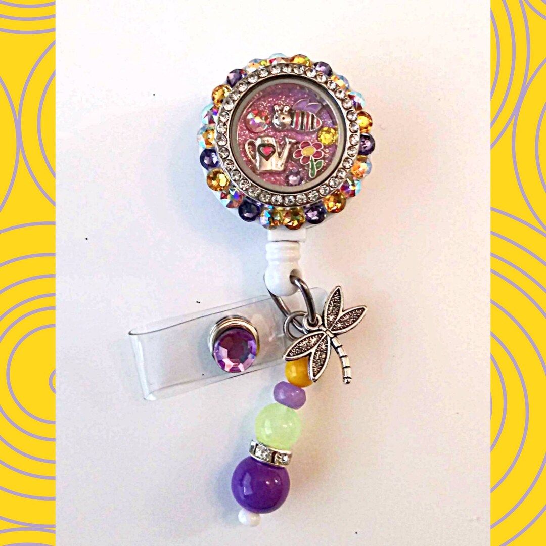 Spring Floating Locket Badge Reel - Etsy