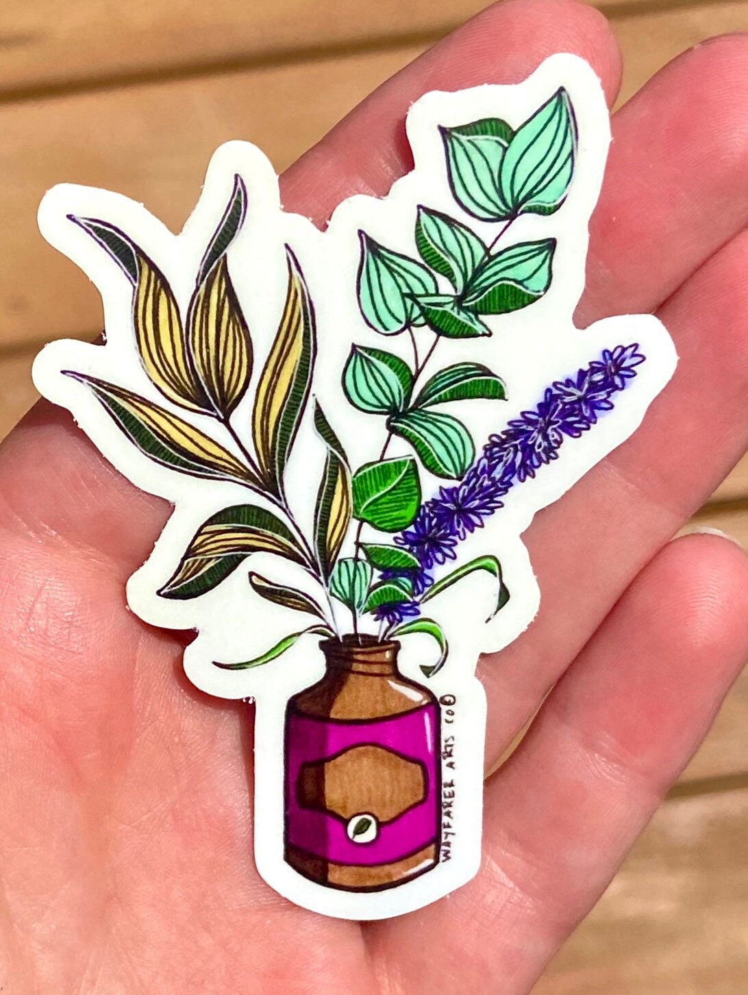 Wildflower Essential Oil Sticker | Etsy