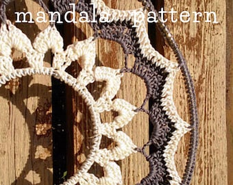 PATTERN-Crochet 12" Mandala\Dreamcatcher Pattern-PDF Instant Download with detailed photos, mandala pattern, easy crochet pattern