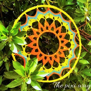 PATTERN-Crochet 12&quot; Mandala\Dreamcatcher Pattern, PDF Instant Download, easy crochet doily pattern, home decor crochet