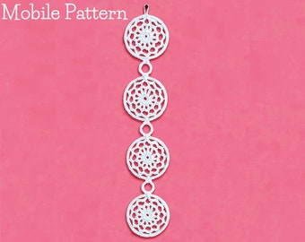PATRÓN- Crochet Classic Mobile, Mandala\Dreamcatcher Pattern-PDF Descarga instantánea, tutorial fotográfico