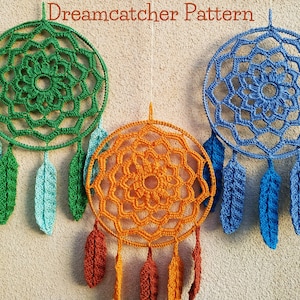 MUSTER- Häkelanleitung (8&quot;, 20cm) Mandala\Dreamcatcher & Feder Anleitung-&quot;Simon Dreamcatcher&quot;