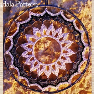 PATTERN-Crochet 12" Mandala\Dreamcatcher Pattern-PDF Instant Download with detailed photos, "sun mandala" pattern, easy crochet pattern