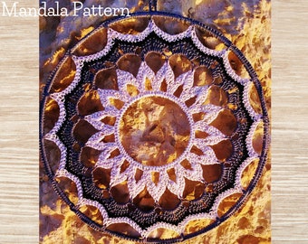 PATRÓN-Crochet 12" Mandala\Dreamcatcher Pattern-PDF Descarga instantánea con fotos detalladas, patrón "mandala del sol", patrón de crochet fácil