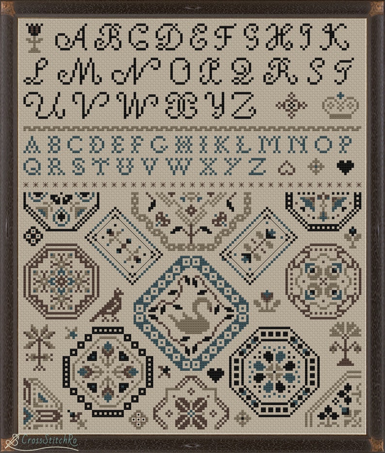 Quaker Sampler Alphabet Quaker Cross Stitch Pattern Etsy