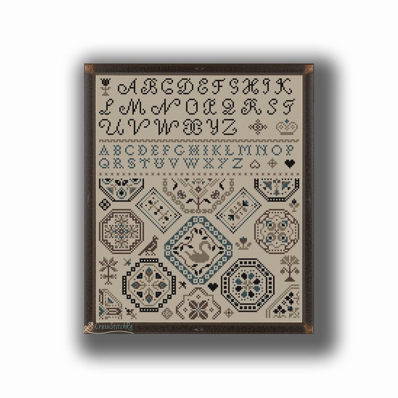 Quaker Sampler Alphabet Quaker Cross Stitch Pattern Etsy