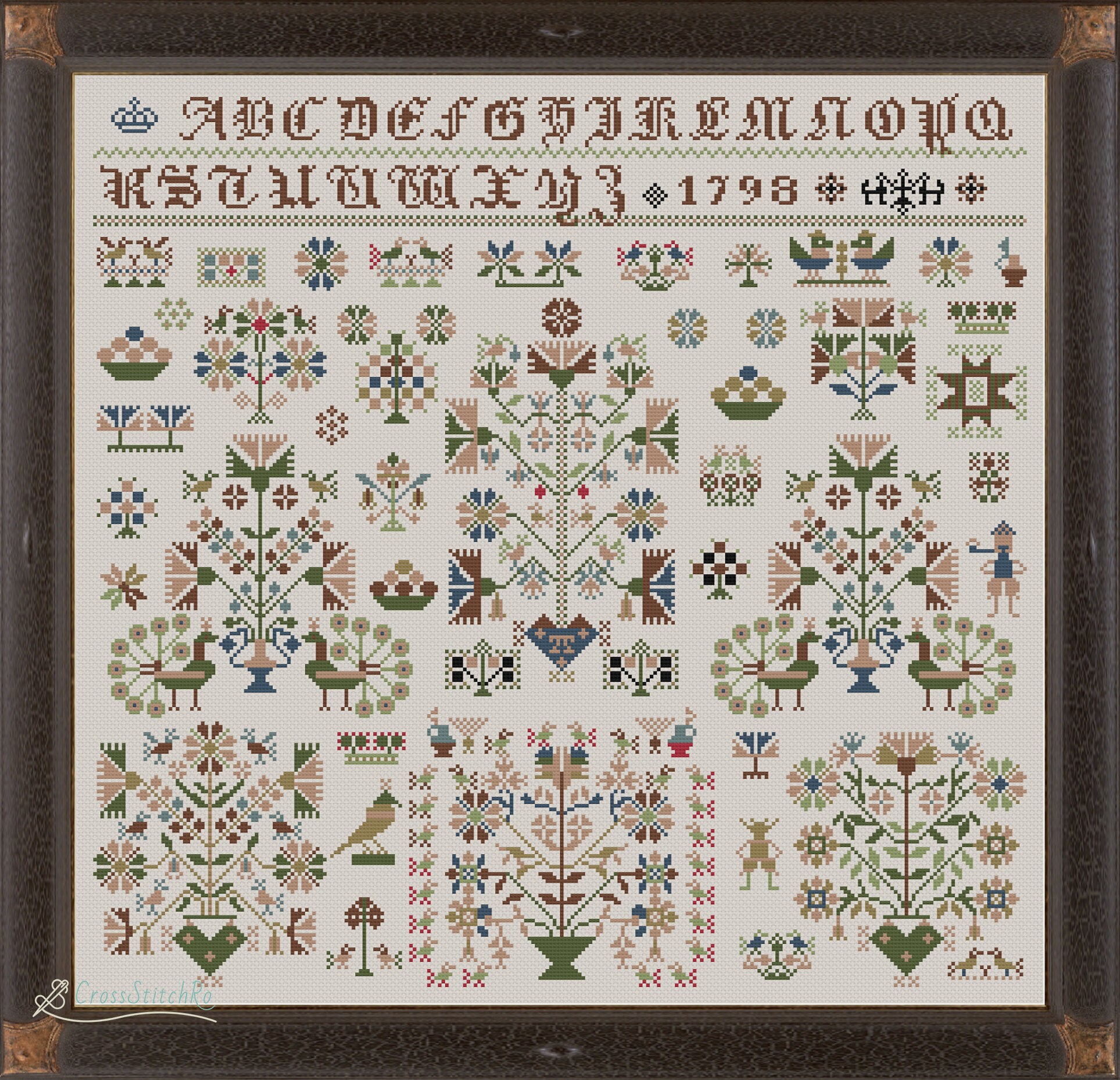 Antique Dutch Sampler Cross Stitch Pattern Reproduction | Etsy