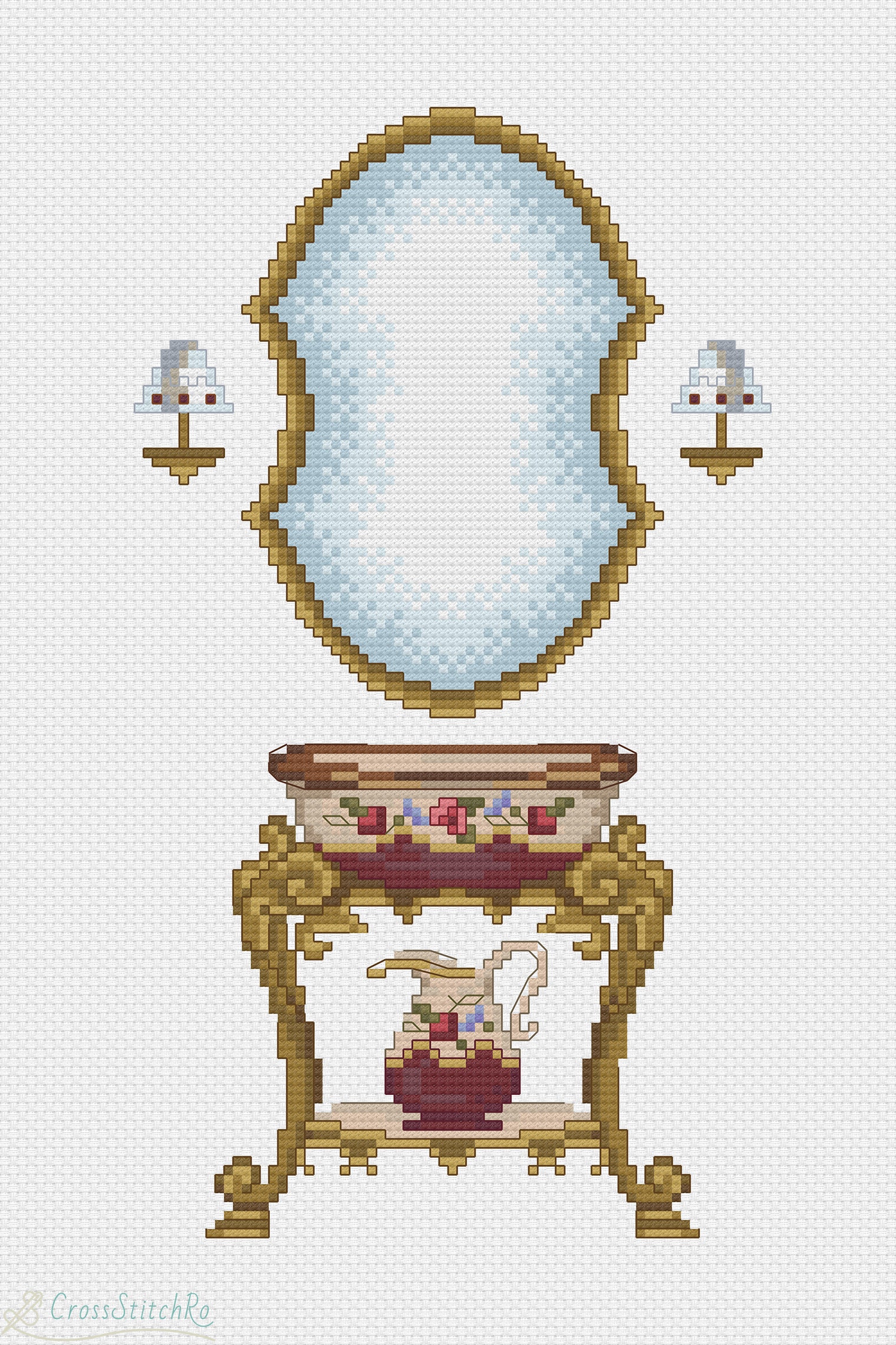 Bathroom Cross Stitch Pattern Home Decor Embroidery Bathroom Etsy