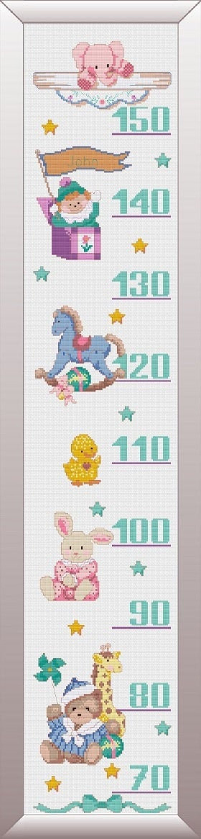 Kids Growth Chart Cross Stitch Pattern Baby Shower Counted | Etsy