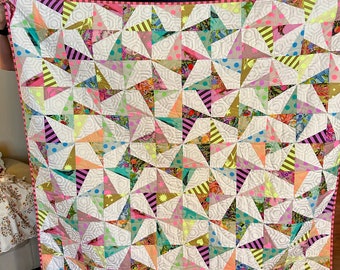 Confetti quilt featuring Everglow fabric by Tula Pink