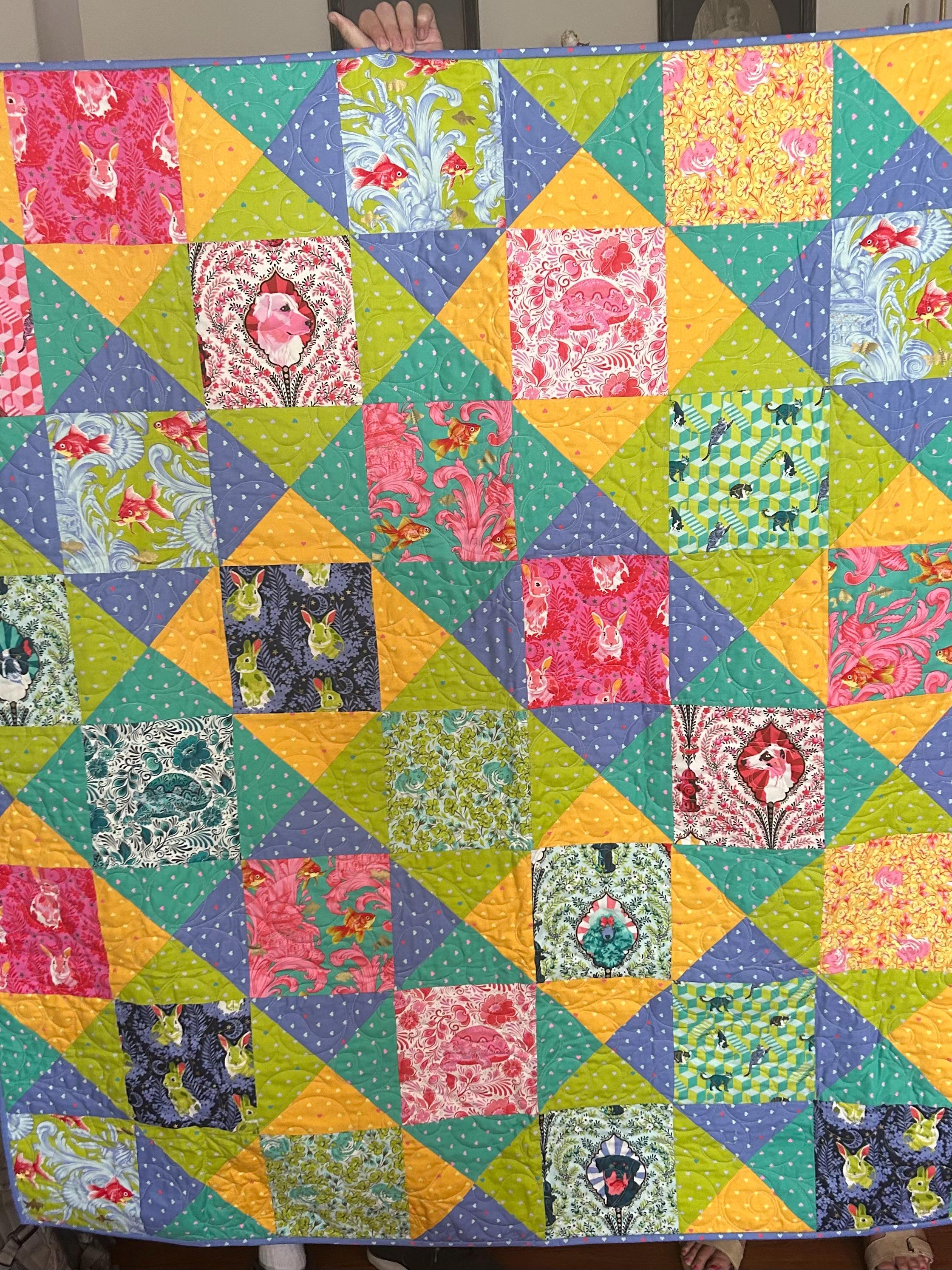 Tula Pink Besties fabric quilt.