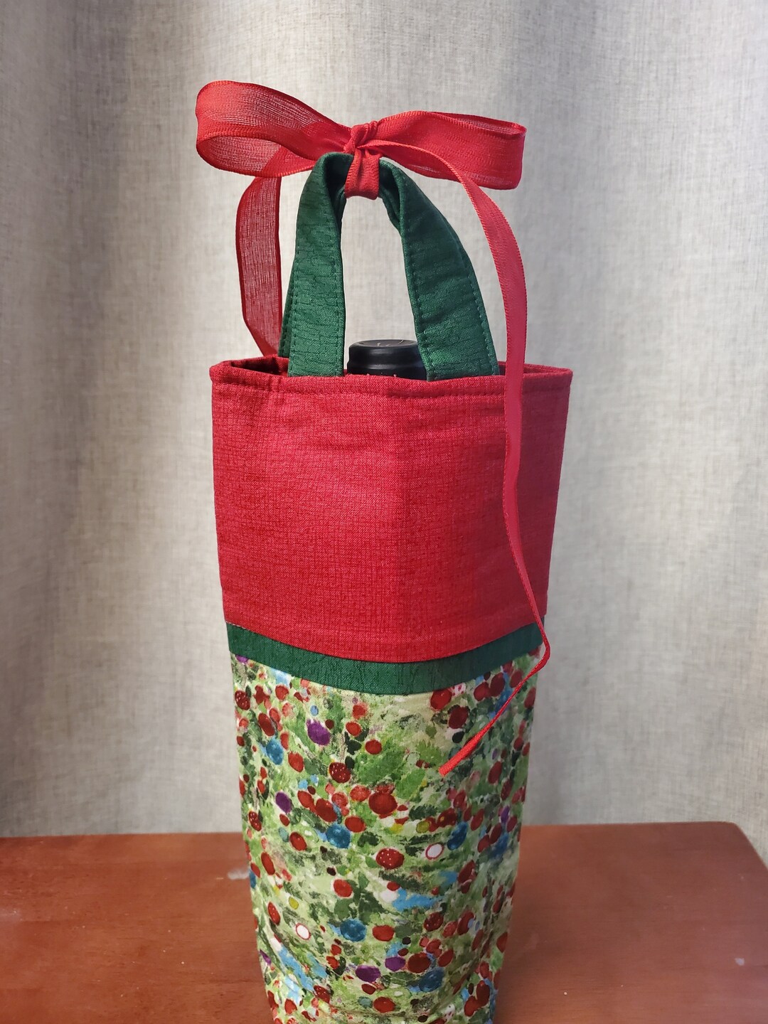 Holiday Wine Bottle Gift Bag - Etsy