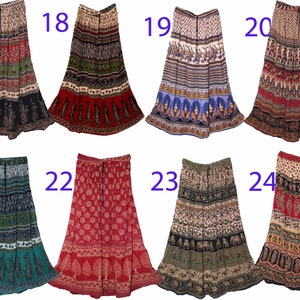 Free One Size Indian Ethnic Maxi Crinkle Floral Long Skirt Dress For Women Boho Hippie Bohemian Gypsy Retro Gift For Her zdjęcie 4