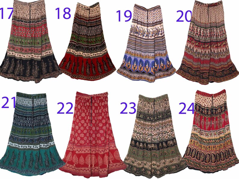 Free One Size Indian Ethnic Maxi Crinkle Floral Long Skirt Dress For Women Boho Hippie Bohemian Gypsy Retro Gift For Her zdjęcie 4