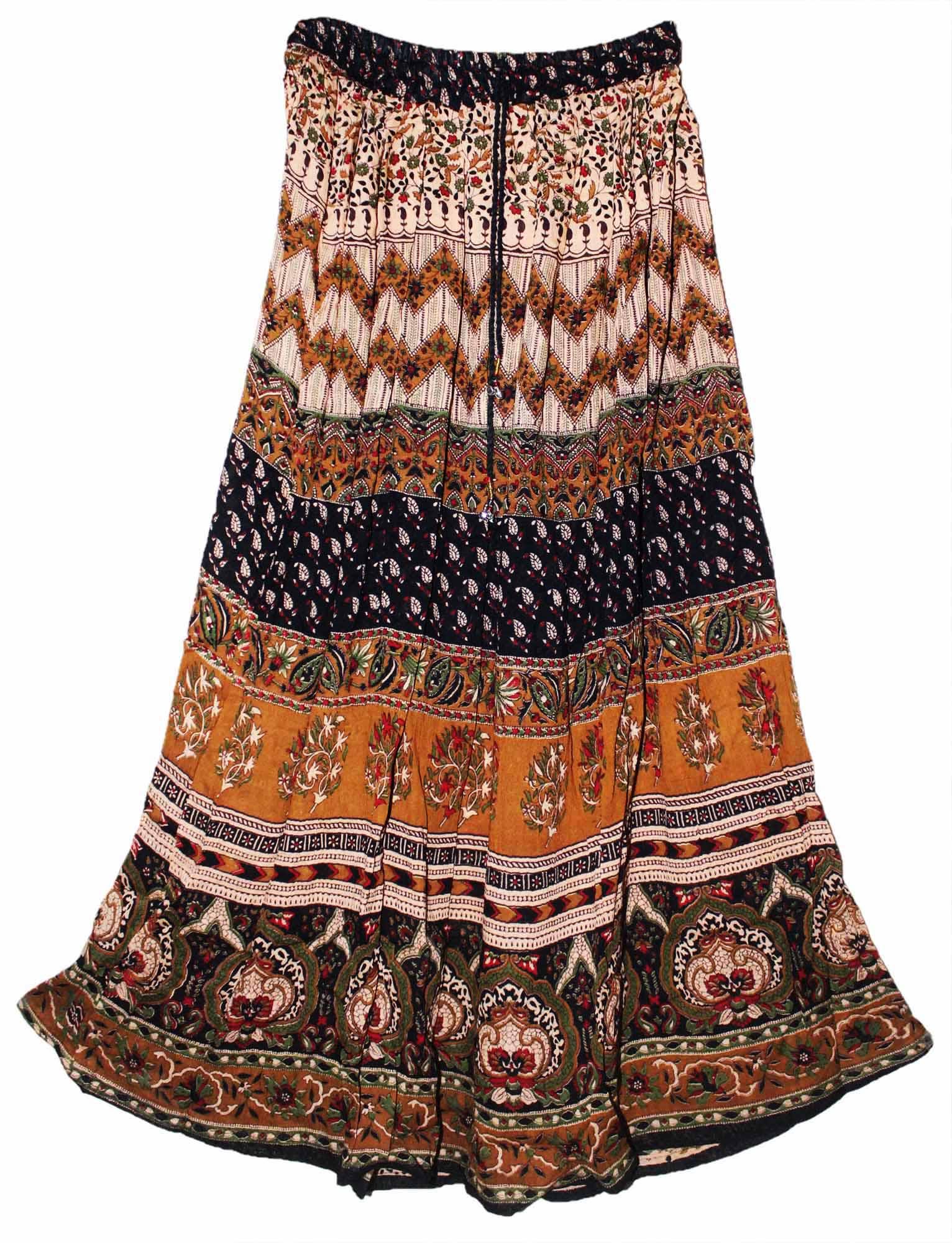 スカート 80s brown native pattern long skirt Native American Style Skirt, Tribal Panel Skirt, Native