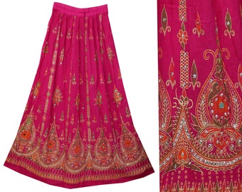 Jupe imprimée, jupe Tutu, jupe imprimée en bloc indien, jupe à imprimé ethnique, Lehnga indien, jupe à paillettes, taille Plus et régulière