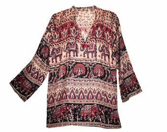 Indian Cotton Ethnic Boho Top Blouse For Women