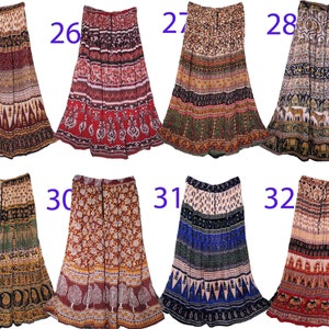 Free One Size Indian Ethnic Maxi Crinkle Floral Long Skirt Dress For Women Boho Hippie Bohemian Gypsy Retro Gift For Her zdjęcie 1