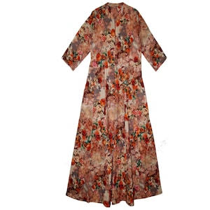 Free Size For M / L Indian Cotton Long Maxi Floral Dress For Women Ethnic Hippie Boho Vintage Look Dress, Gift For Her Gift For Mom