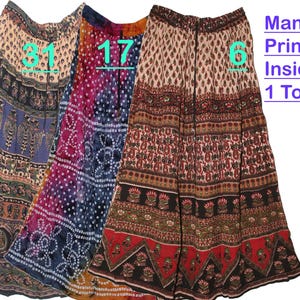 Sizes XS-6XL Indian Ethnic Print Rayon Maxi Skirt Boho Hippie Style