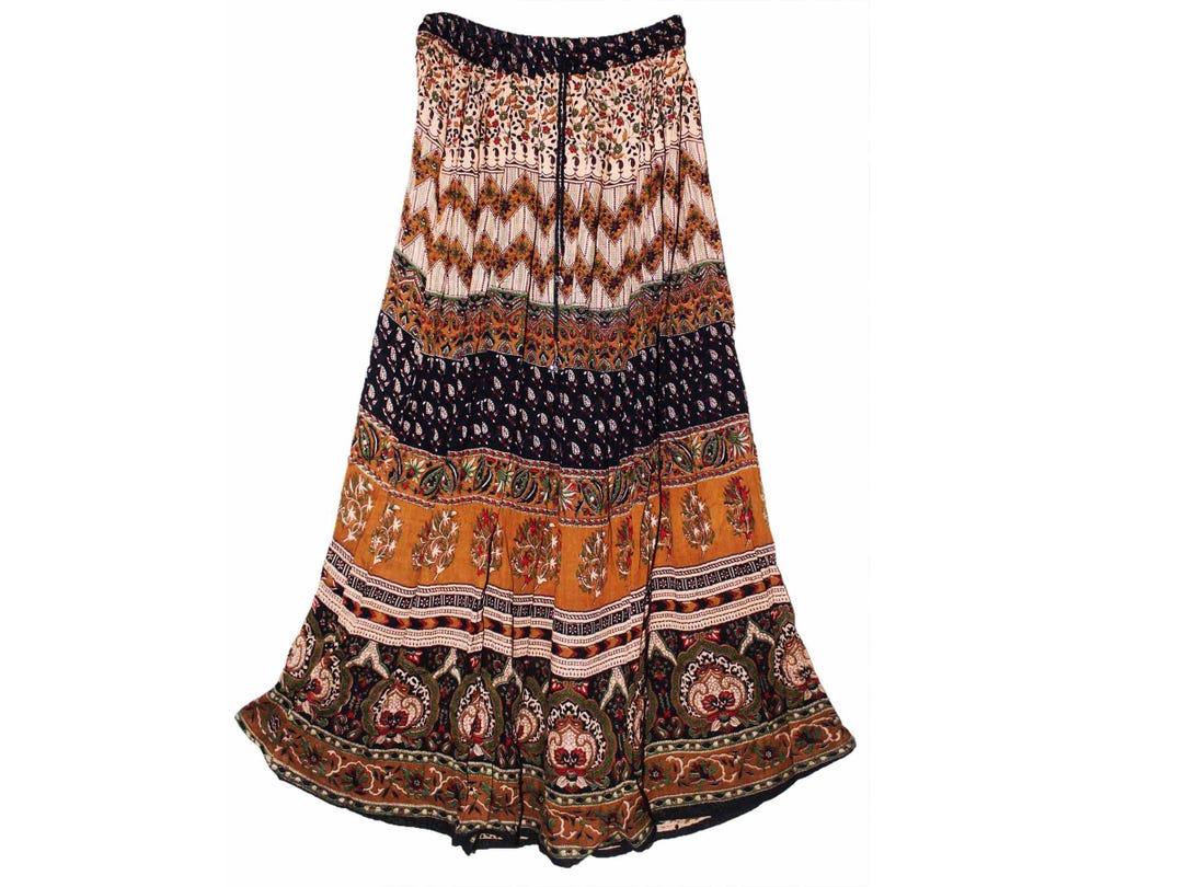 スカート 80s brown native pattern long skirt スカート 80s brown native pattern long skirt Native American