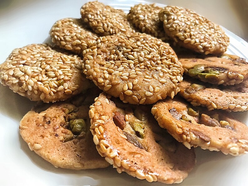 Barazek Pistachio Sesame Seed Biscotti Cookies Homemade Etsy