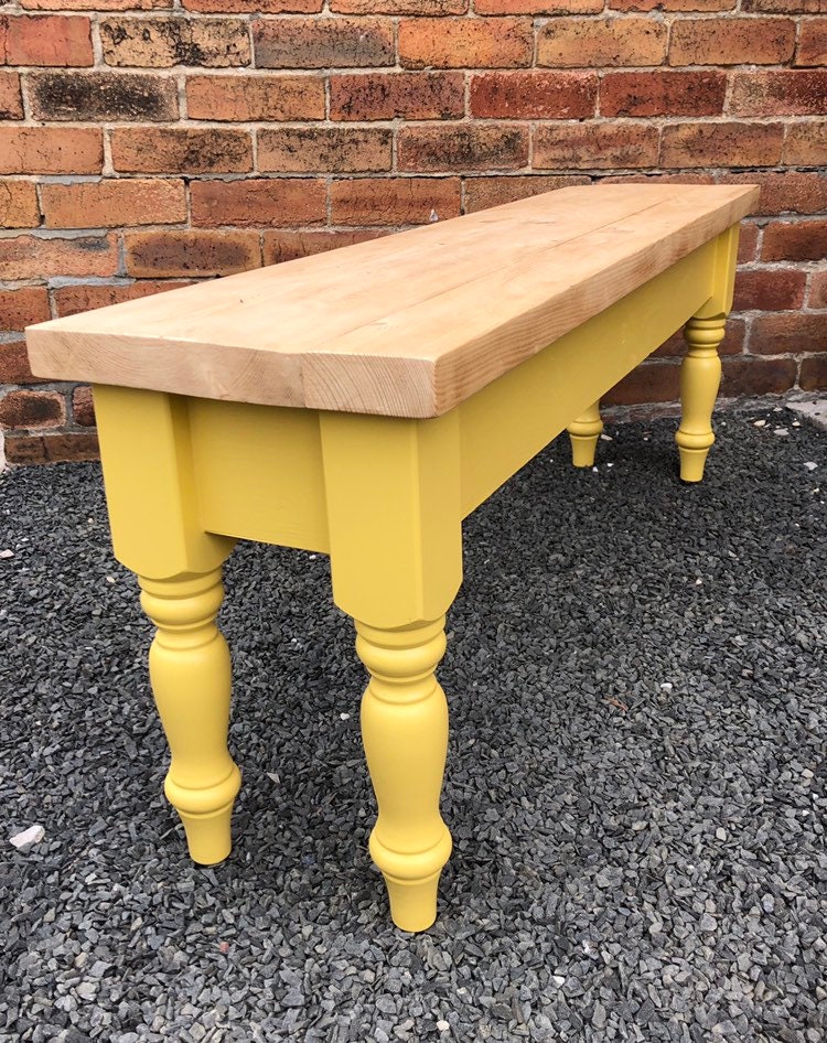 Farmhouse Dining Table With Bench Handmade Dining Table Set Etsy UK