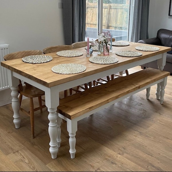 Farmhouse Dining Table - Etsy UK