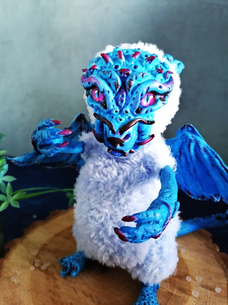 Blue Dragon Plush Furry Dragon Dragon Doll. | Etsy