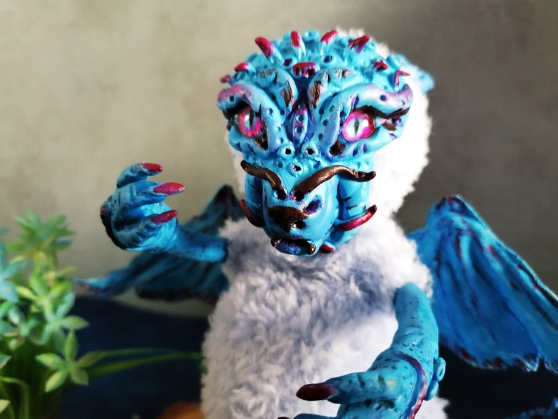 Blue Dragon Plush Furry Dragon Dragon Doll. | Etsy