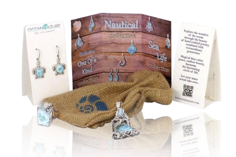 Ocean Inspired Sea Life Jewelry you/'ll love! Beautiful Sterling Silver Sea Turtle Stud Earrings with Round Larimar stone