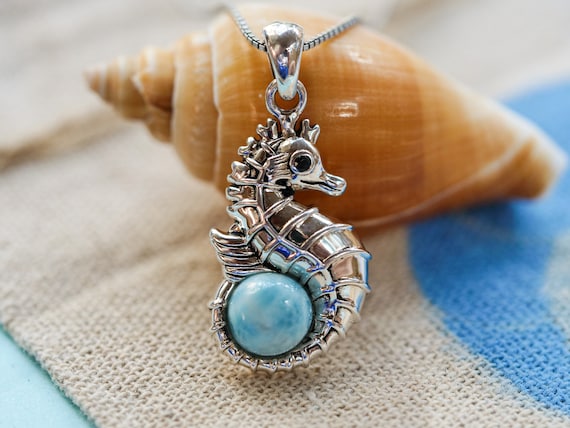 Larimar Under the Sea Seahorse Pendant Larimar Under the Sea Seahorse Pendant