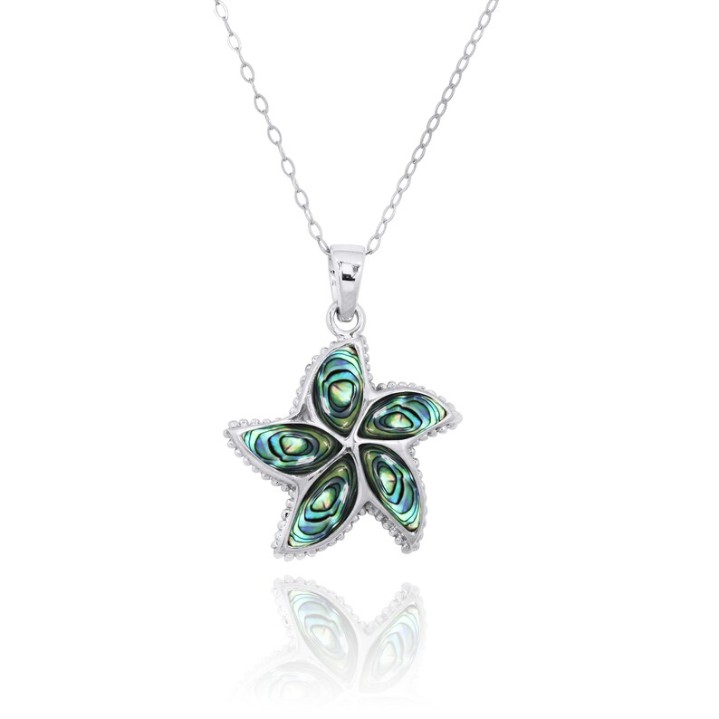 Sterling Silver One Sided Ocean Nautical Starfish Necklace Sterling Silver One Sided Ocean Nautical Starfish Necklace